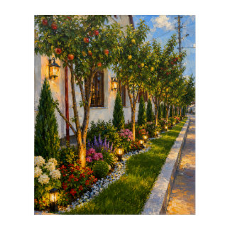 Summer Orchard Garden Path Oil Painting Acrylic Wa Print