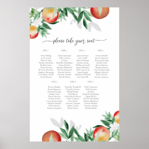 Summer Orchard Seating Plan Poster