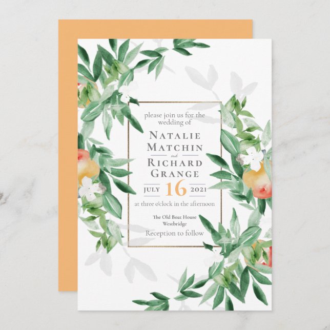 Summer Orchard Wedding Invite (Front/Back)