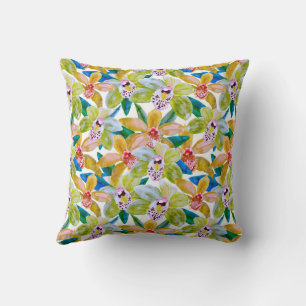 Summer Orchid Throw Pillow