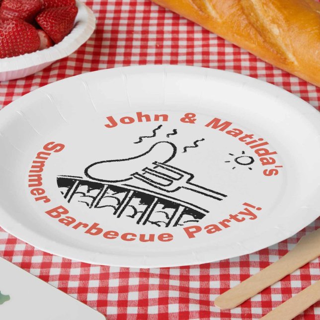 Summer Outdoor Garden Party Barbecue Paper Plates (Creator Uploaded)