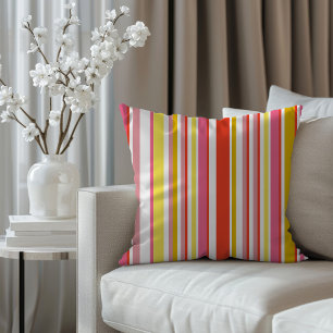 Summer outdoor stripes print throw pillow