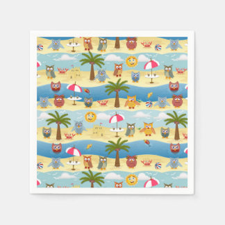 summer owls napkins