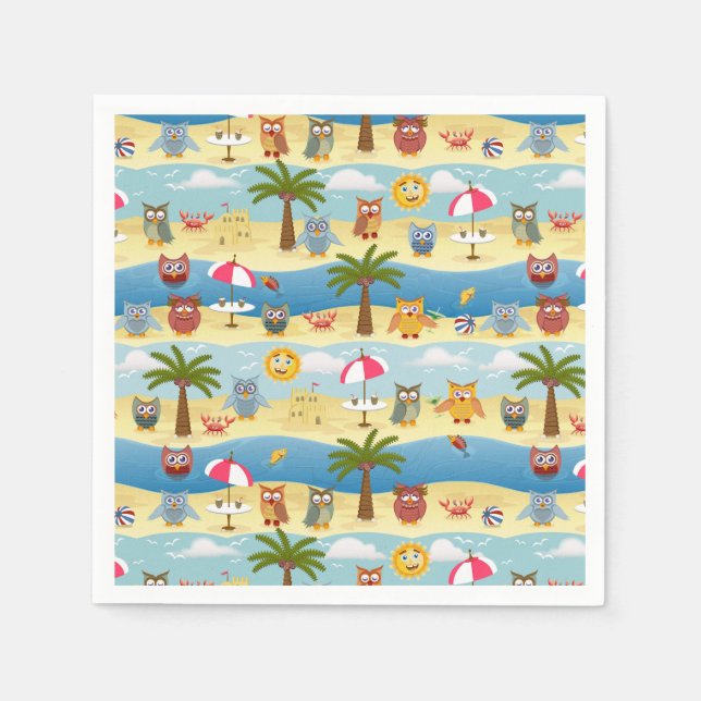 summer owls napkins (Front)