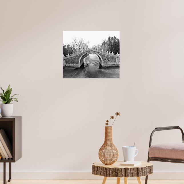 Summer Palace Bridge B&W Poster (Living Room 3)