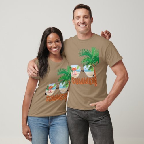 summer palm tree_ for him and her T_Shirt