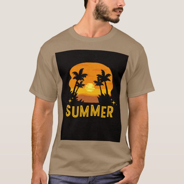Summer" Palm Tree T-Shirt – Tropical Vibes Edition (Front)