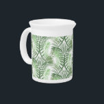 Summer Palm Tree Tropical Green Leaves Beverage Pitcher<br><div class="desc">Designed by Dream Big Digital Design</div>