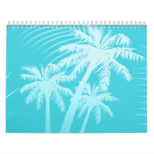 Summer palm trees Aqua Calendar