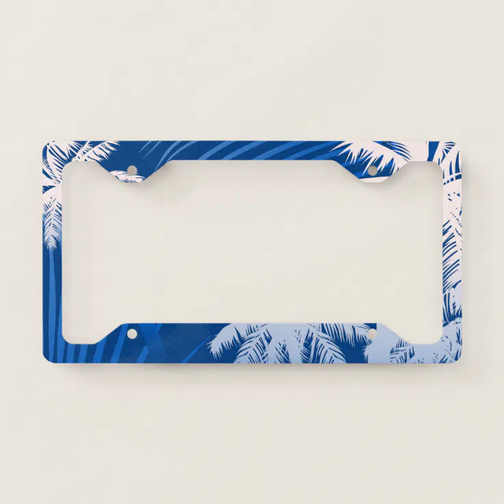 Summer palm trees license plate frame Zazzle