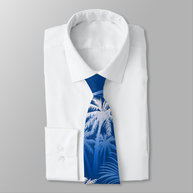Summer palm trees neck tie (Tied)