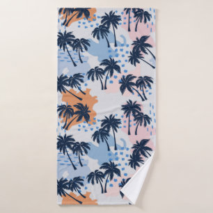 Summer palm trees seamless pattern,coconut palm tr bath towel