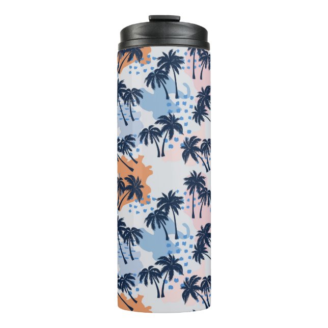 Summer palm trees seamless pattern,coconut palm tr thermal tumbler (Front)