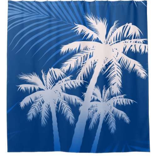 Summer palm trees shower curtain