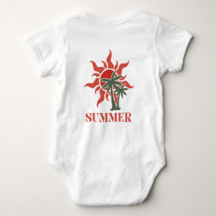 Summer Palm Trees Sun Retro Tropical Baby Bodysuit