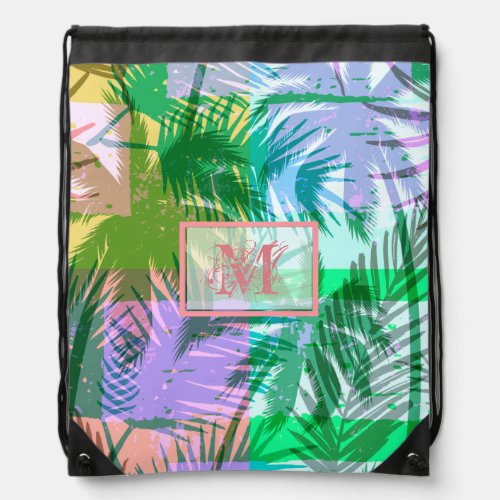 Summer Palm Trees Tropical  Drawstring Bag