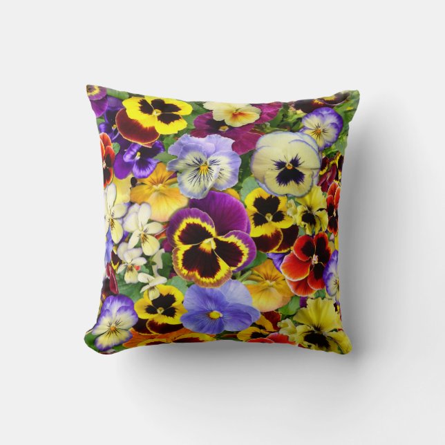 Summer Pansies Throw Pillow (Front)