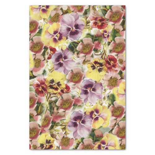 Summer pansies wild flower pattern tissue paper