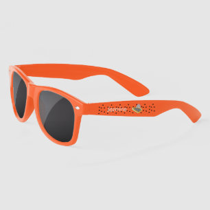 Summer Papaya Monogrammed Tropical Name   Sunglasses