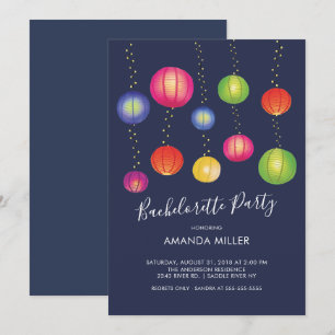 Summer Paper Lantern Bachelorette Party Invitation