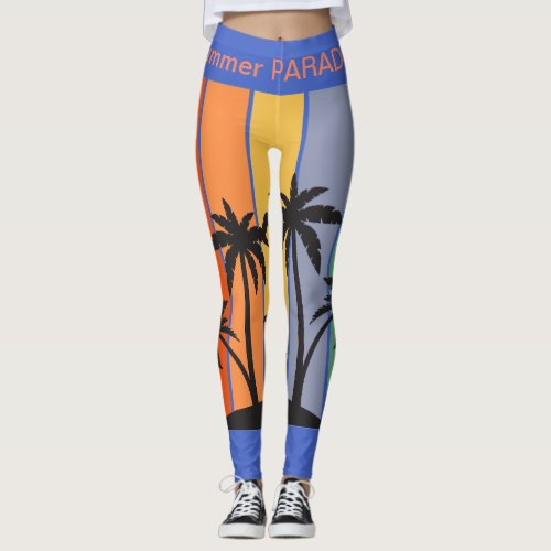 Summer PARADISE 2023 in Vintage Retro style T_Shir Leggings