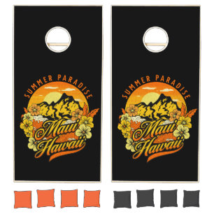 Summer Paradise, Maui Hawaii Cornhole Set