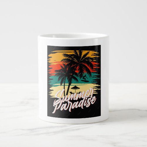 Summer paradise vibes  giant coffee mug