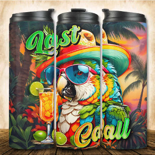 Summer Parrot Sunset Last Call for drinks Thermal Tumbler