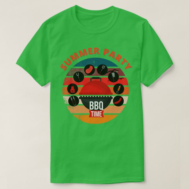 Summer Party BBQ Time T-Shirt (Design Front)