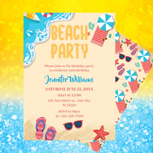 Summer Party | Beach Birthday Party Invitation (Creator Uploaded)