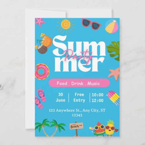 Summer Party Beach Invitation