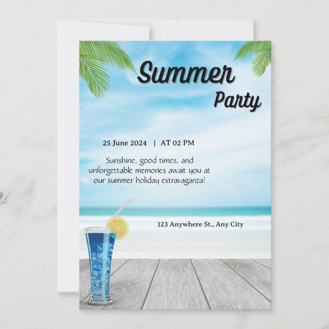 Summer Party Beach Invitation (Front)
