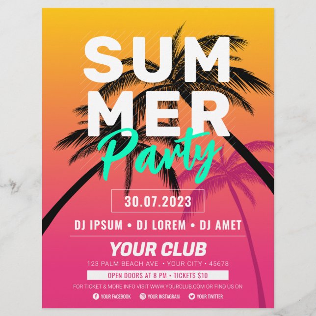Summer Party / Beach Party / Summer festival Flyer (Front)