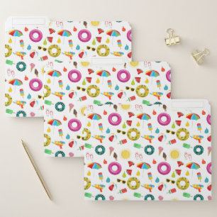 Summer Party Beach Pool Fun Pattern File Folder
