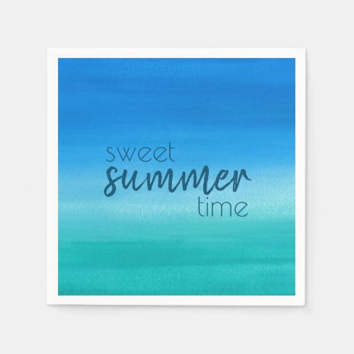 Summer Party Beachy Ocean Blue Green Napkins