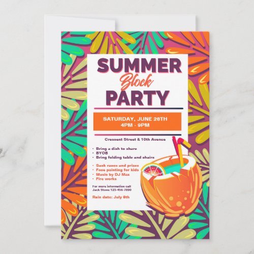 Summer Party Botanical Invitation