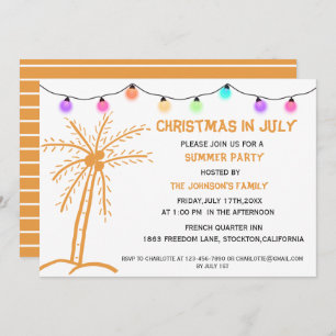 Summer Party Christmas In July Invitation