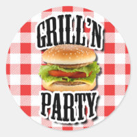 Summer Party Cookout Invite Envelope Stickers