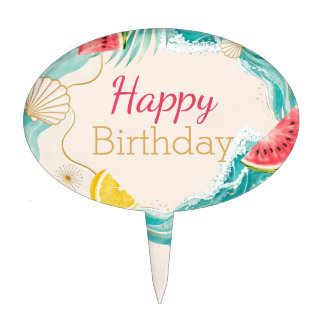 Summer Party Cupcake Topper