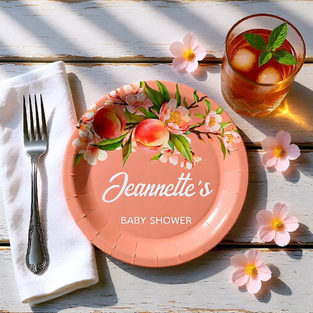 Summer Party Floral Baby Shower Paper Plates (Creator Uploaded)
