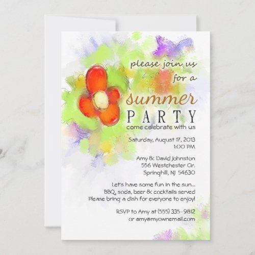 Summer Party _ Floral Invitation