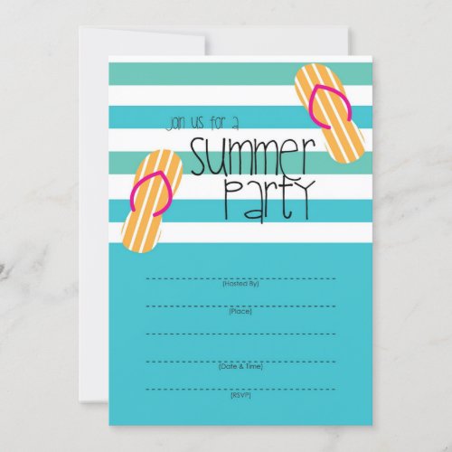 Summer Party fun invitation design