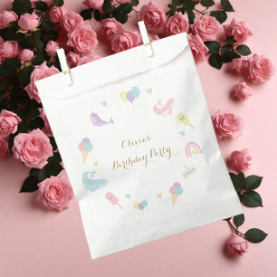 Summer Party Ice Cream Calligraphy Birthday Party Favor Bag