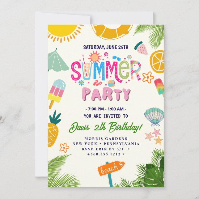 Summer Party Invitation (Front)