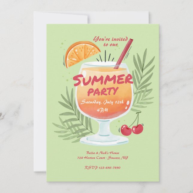 Summer Party Invitation (Front)