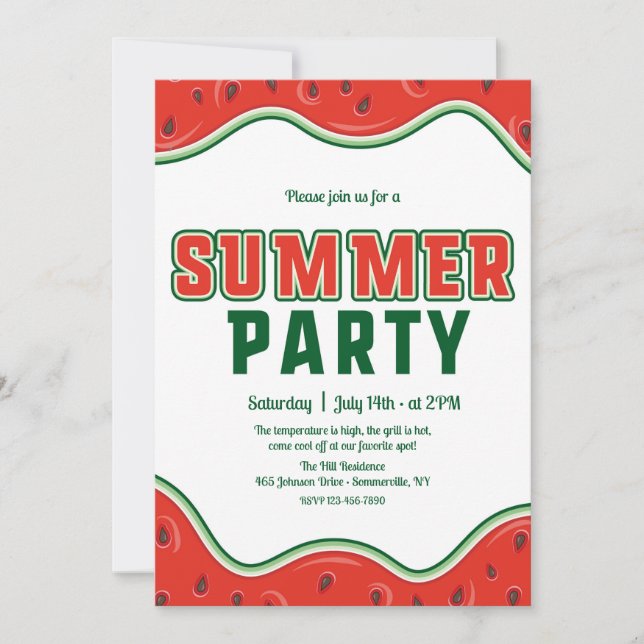 Summer Party Invitation (Front)