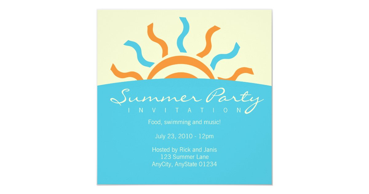 Summer Party Invitation | Zazzle