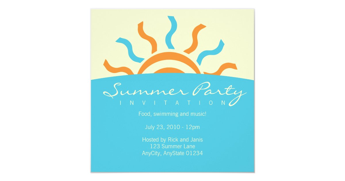 Summer Party Invitation | Zazzle.com