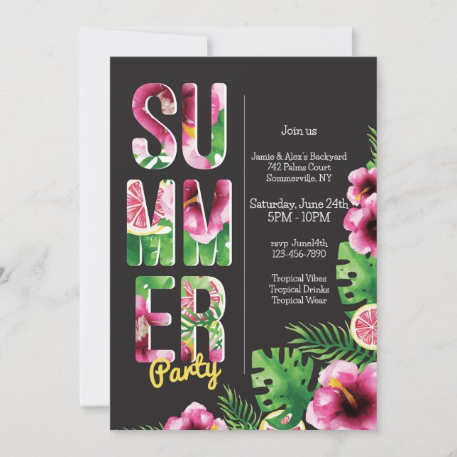 Summer Party  Invitation (Front)