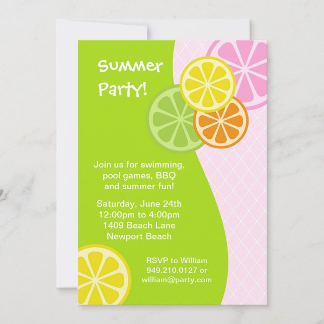 Summer Party Invitation (Front)